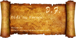 Diósy Ferenc névjegykártya
